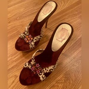 Hale Bob Leopard and Jeweled Stilettos